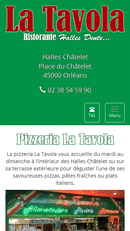 Référencement et création du site internet de Pizzeria la Tavola - Mobile