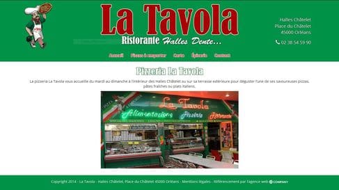 Référencement et création du site internet de Pizzeria la Tavola