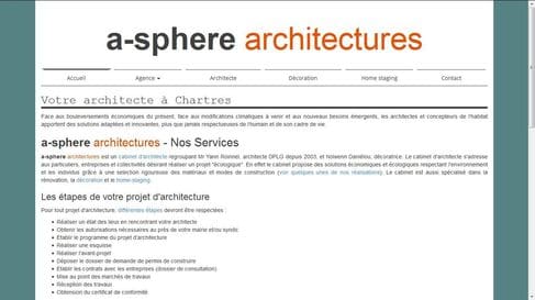 Référencement et refonte du site internet de A-sphère Architectures