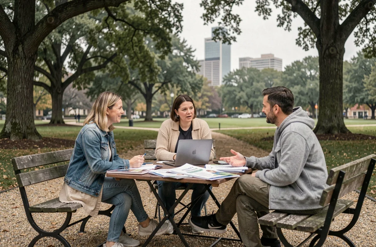 Groupe de personnes participant à un atelier de prévention santé en plein air