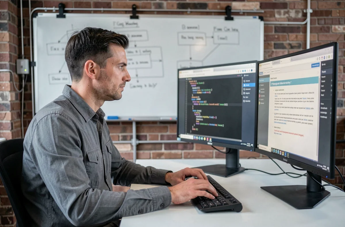 Développeur informatique travaillant sur la conformité à la loi 64 et la protection des renseignements personnels au Québec